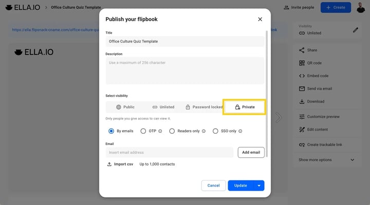 Set to private