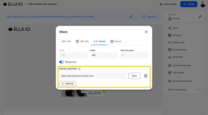 Domain restriction input field]