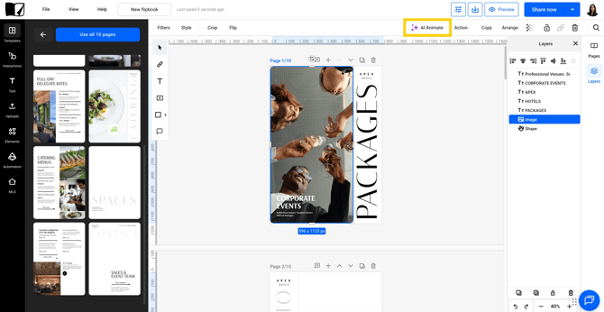 AI animate in Design Studio