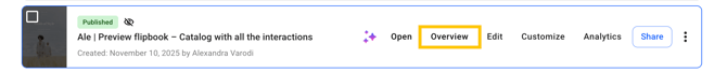 Step 1 - Click on Overview