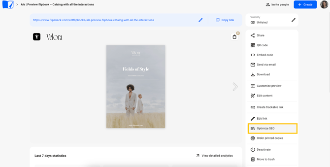 Step 2 - Click on Optimize SEO
