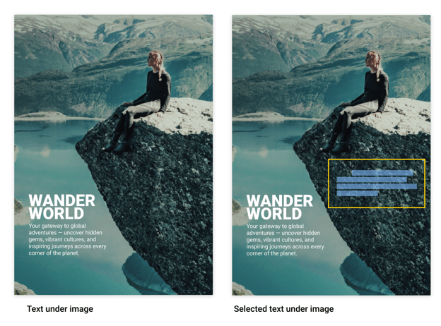 Text-under-image-selected