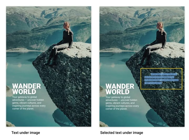 Text-under-image-selected