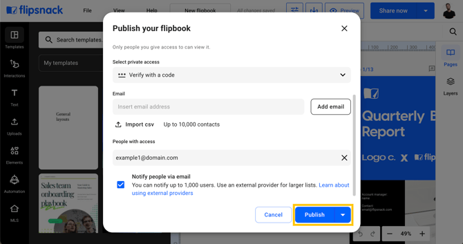 Verify via code - Publish-1