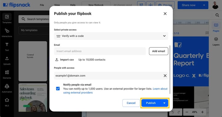Verify via code - Publish-1