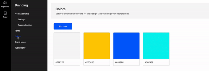 Different color systems in Flipsnack