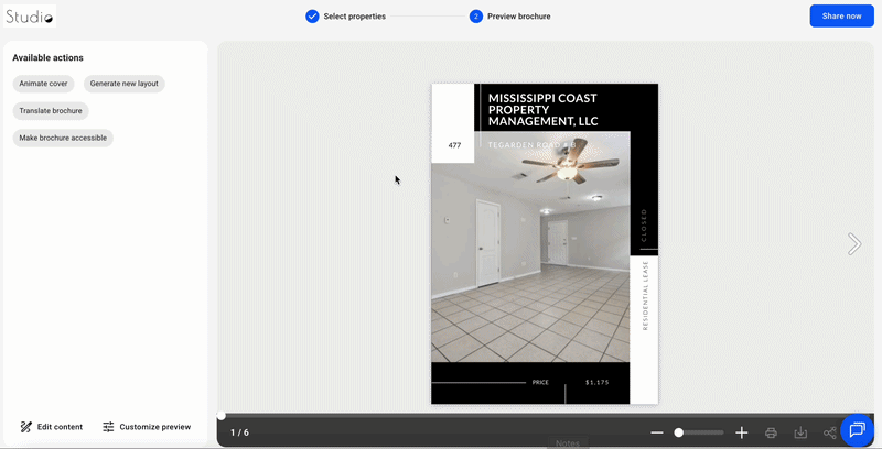 Animate the cover of your property brochure