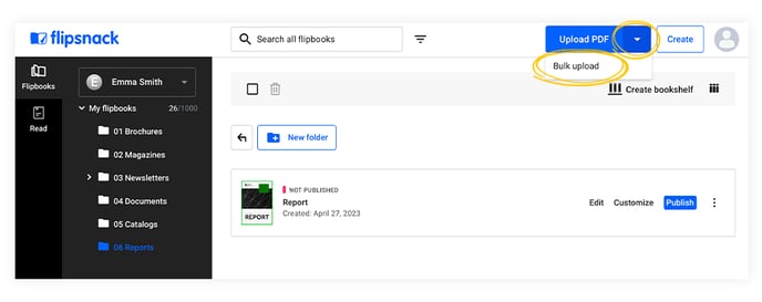 bulk-upload-pdfs-in-flipsnack