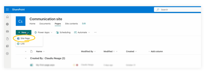 create-new-site-page-in-sharepoint