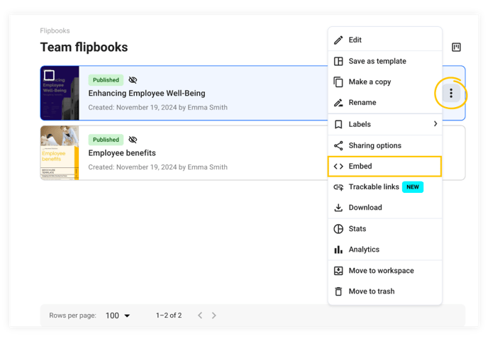 flipbook-options-menu-in-flipsnacks-app-homepage