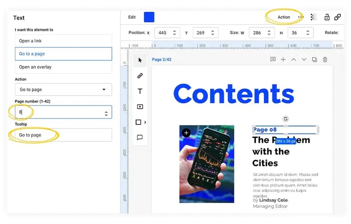go-to-a-page-action-from-an-element-in-design-studio