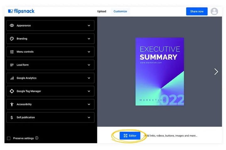 go-to-design-studio-after-uploading-a-pdf-in-flipsnack