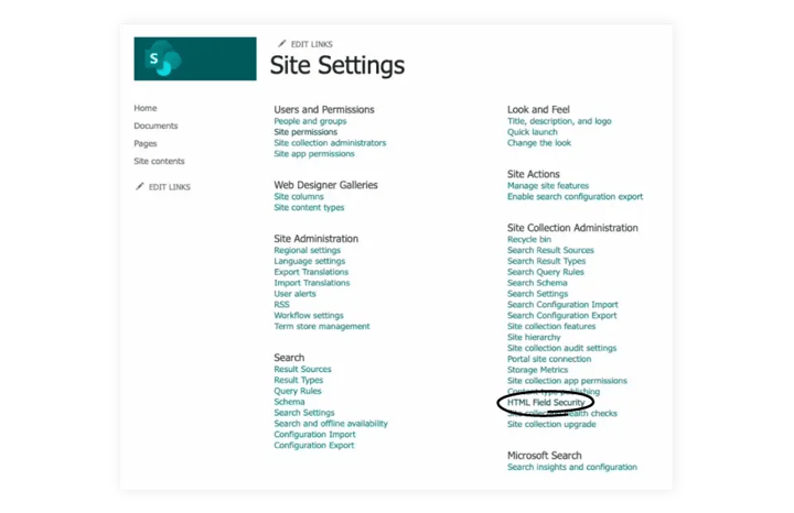 html-field-security-highlighted-on-the-site-security-page