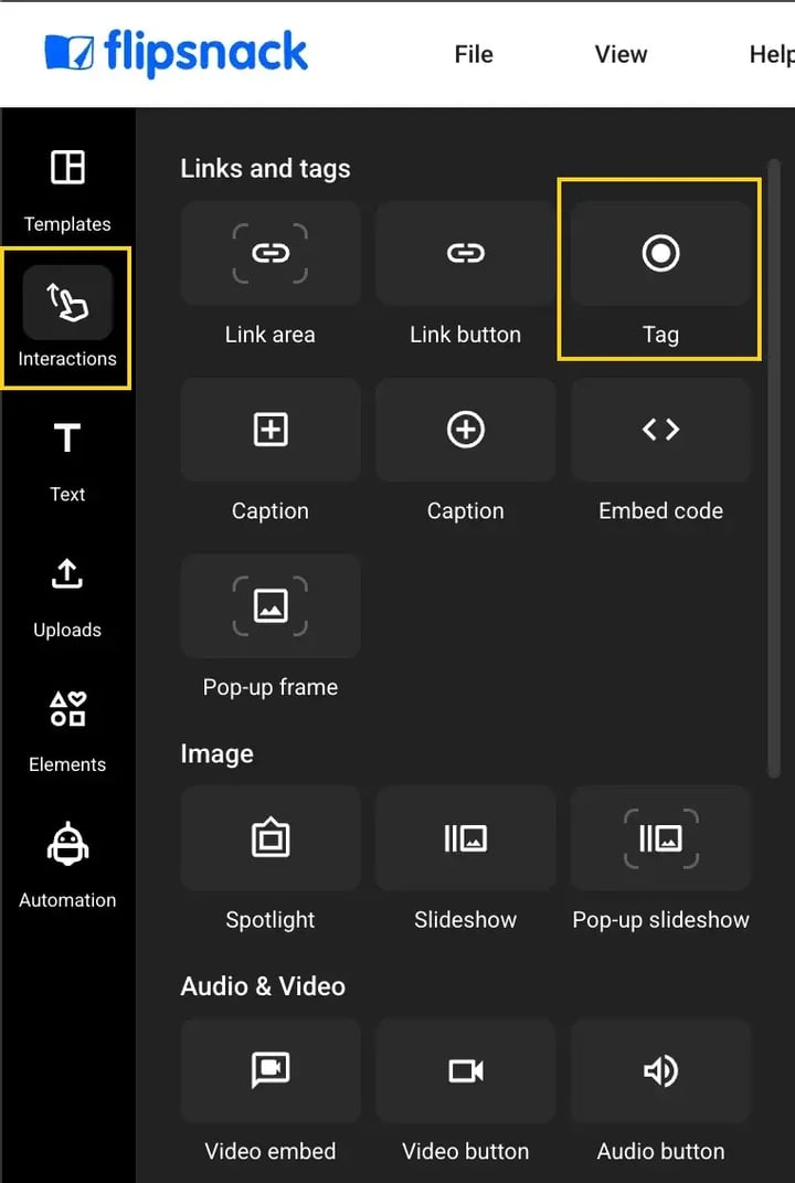 Adding a tag in Design Studio