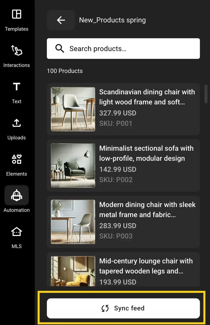 sync feed