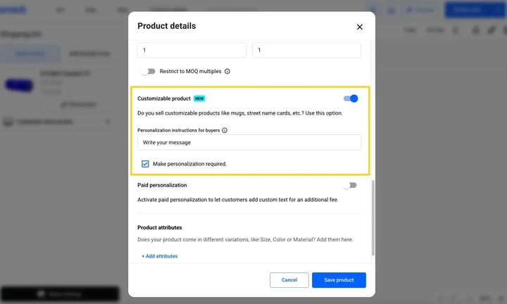 Customizable-product-to check-the-make personalization required