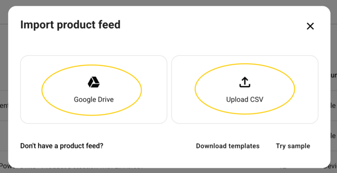 import product feed 