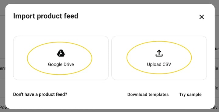 import product feed 