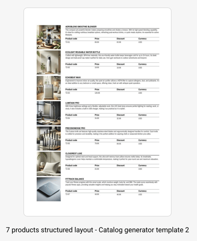 7 layout catalog for catalog generator in Flipsnack