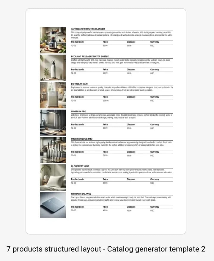 7 layout catalog for catalog generator in Flipsnack