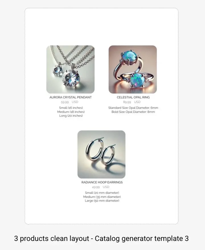 3 layout catalog for catalog generator in Flipsnack