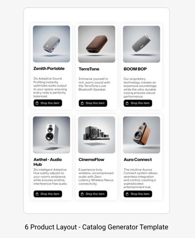 6 layout catalog for catalog generator in Flipsnack