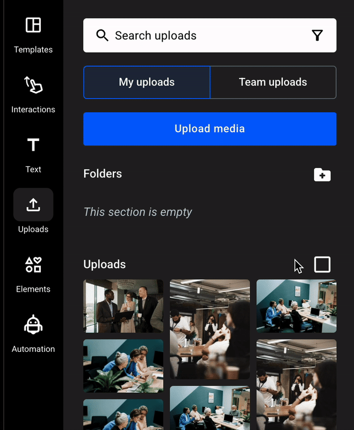 remove uploads