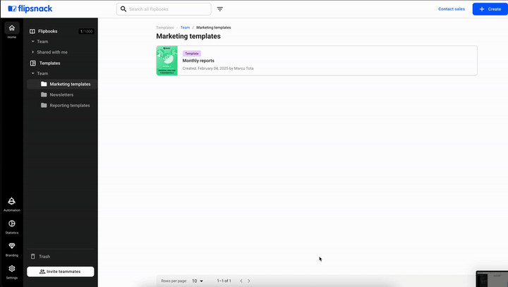 team folder templates