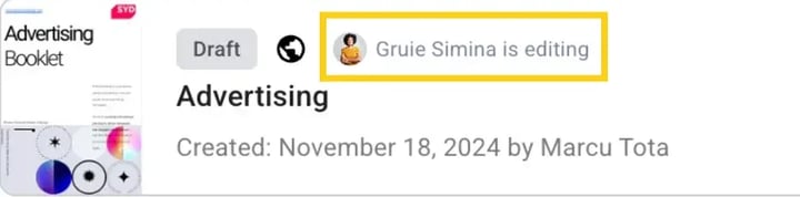 user that is editing