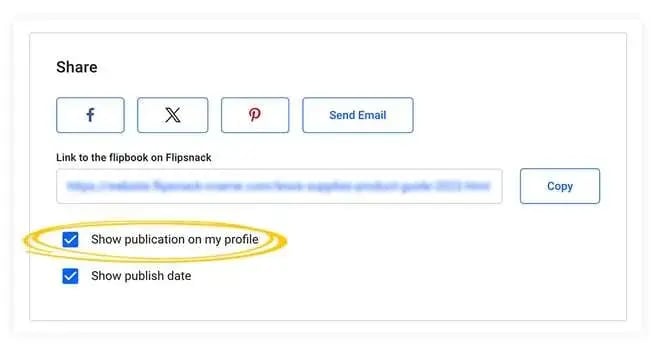 show on public profile