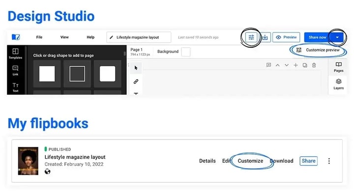 customize button
