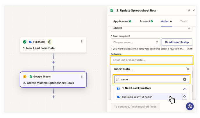 mapping-the-spreadsheet-columns-in-zapier-to-collect-the-lead-form-statistics-from-flipsnack