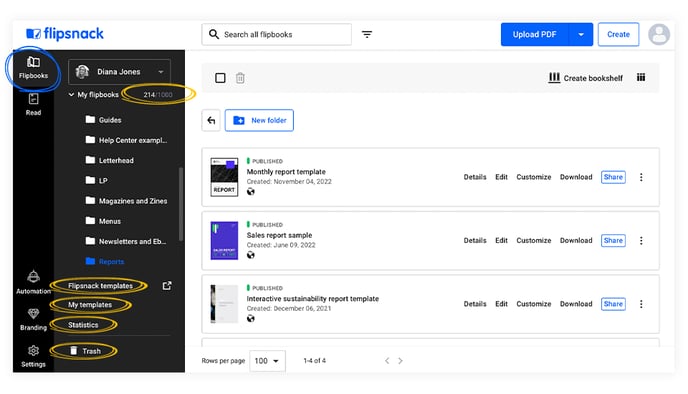 my-flipbooks-is-the-main-dashboard-in-flipsnack