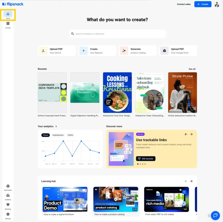 new home page in flipsnack-mh