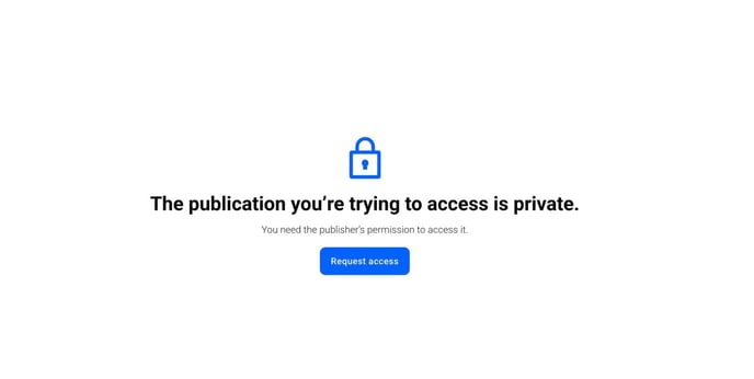 Access request message for a private flipbook in Flipsnack