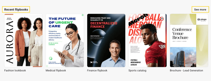 recents flipbooks and click on see more -mh