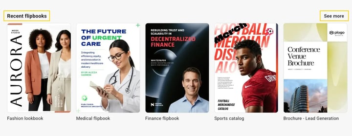 recents flipbooks and click on see more -mh
