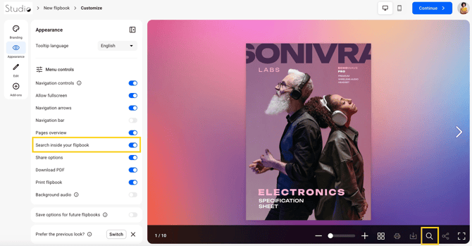 search inside your flipbook-mh