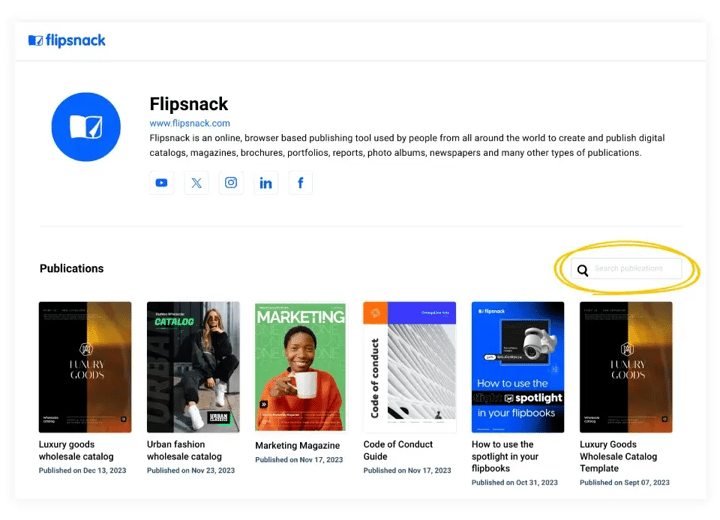 search-bar-on-your-flipsnack-profile