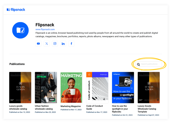 search-bar-on-your-flipsnack-profile