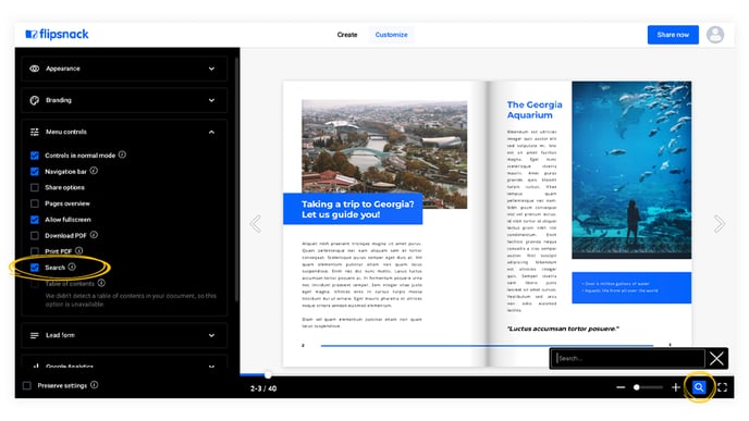 search-in-flipbook-option-in-flipsnack