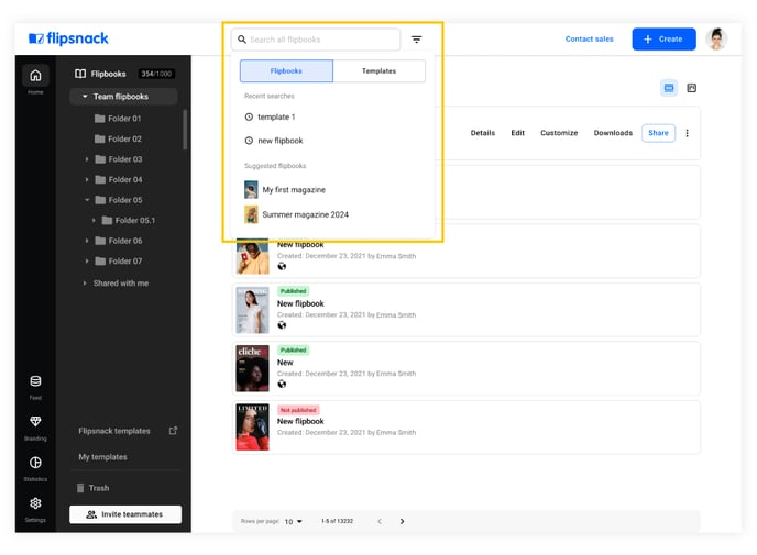 search-in-flipbooks-or-in-templates-in-flipsnacks-dashboard