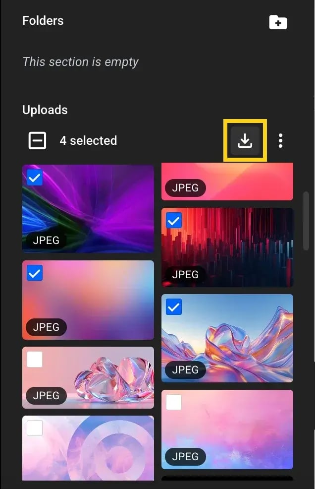 select multiple images and download-mh