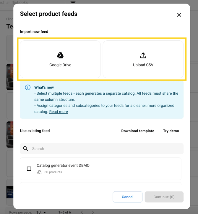 select or upload feed -mh