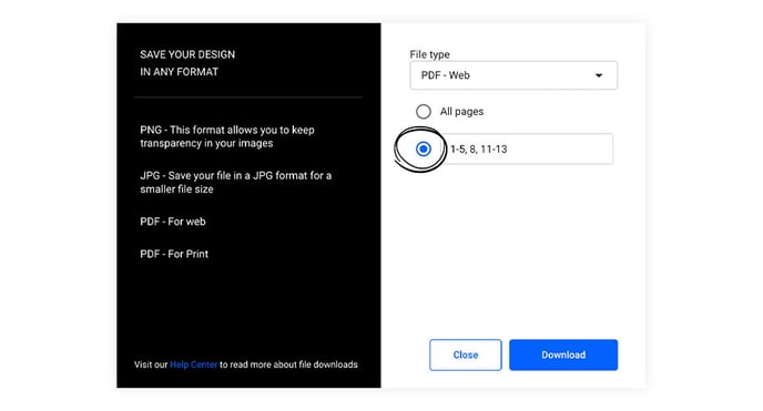 select-pages-for-download-in-Design-Studio