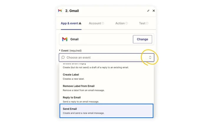 send-email-option-highlighted-in-a-list