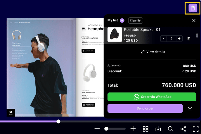 shopping cart details for buyers-mh