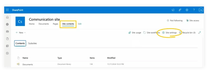 site-contents-tab-selected-and-site-settings-on-a-share-point-web-page