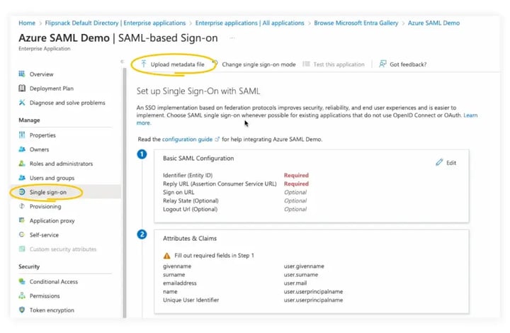 upload-metadata-file-button-in-microsoft-azure-saml-configuration
