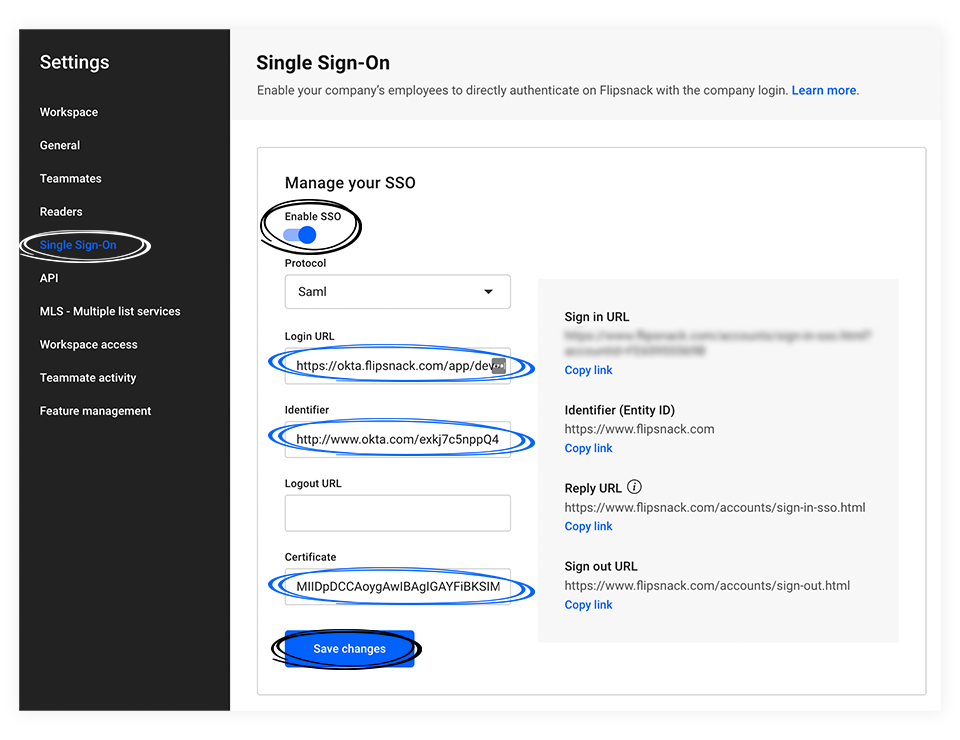 How to enable SSO in Flipsnack
